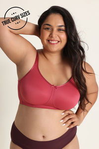 Zivame True Curv Single Layered Non Wired Full Coverage Lightweight Super Support Bra - Garnet Rose — thumbnail 1